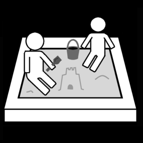 spelen in de zandbak